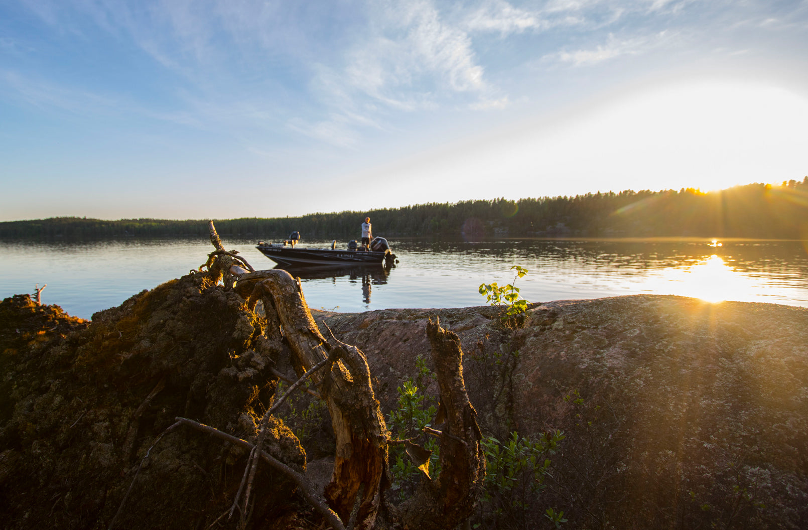 Fishing the Rainy River in a Lund Boat