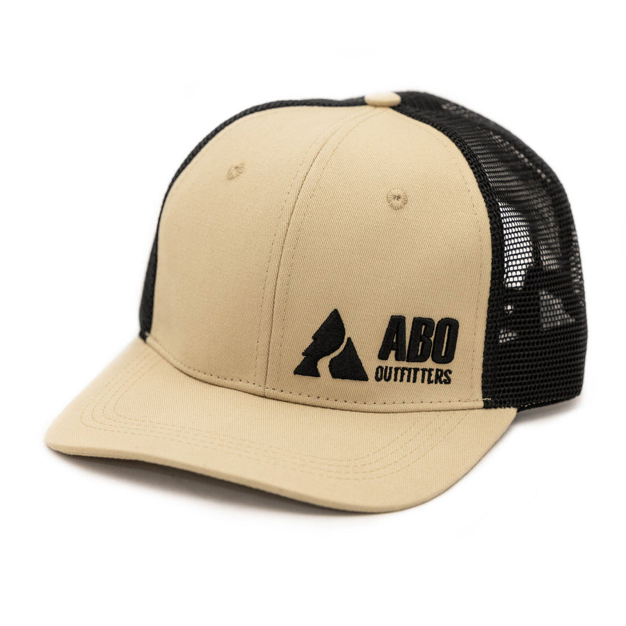 ABO Outfitters Mesh Snapback - Black/Tan Logo - ABO Outfitters